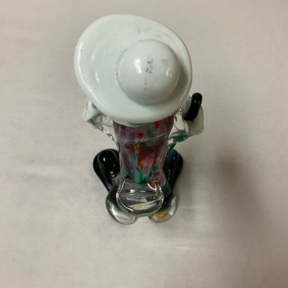 Murano Glass Clown 8″ Hand Blown Yellow Hair - Picture 5 of 8